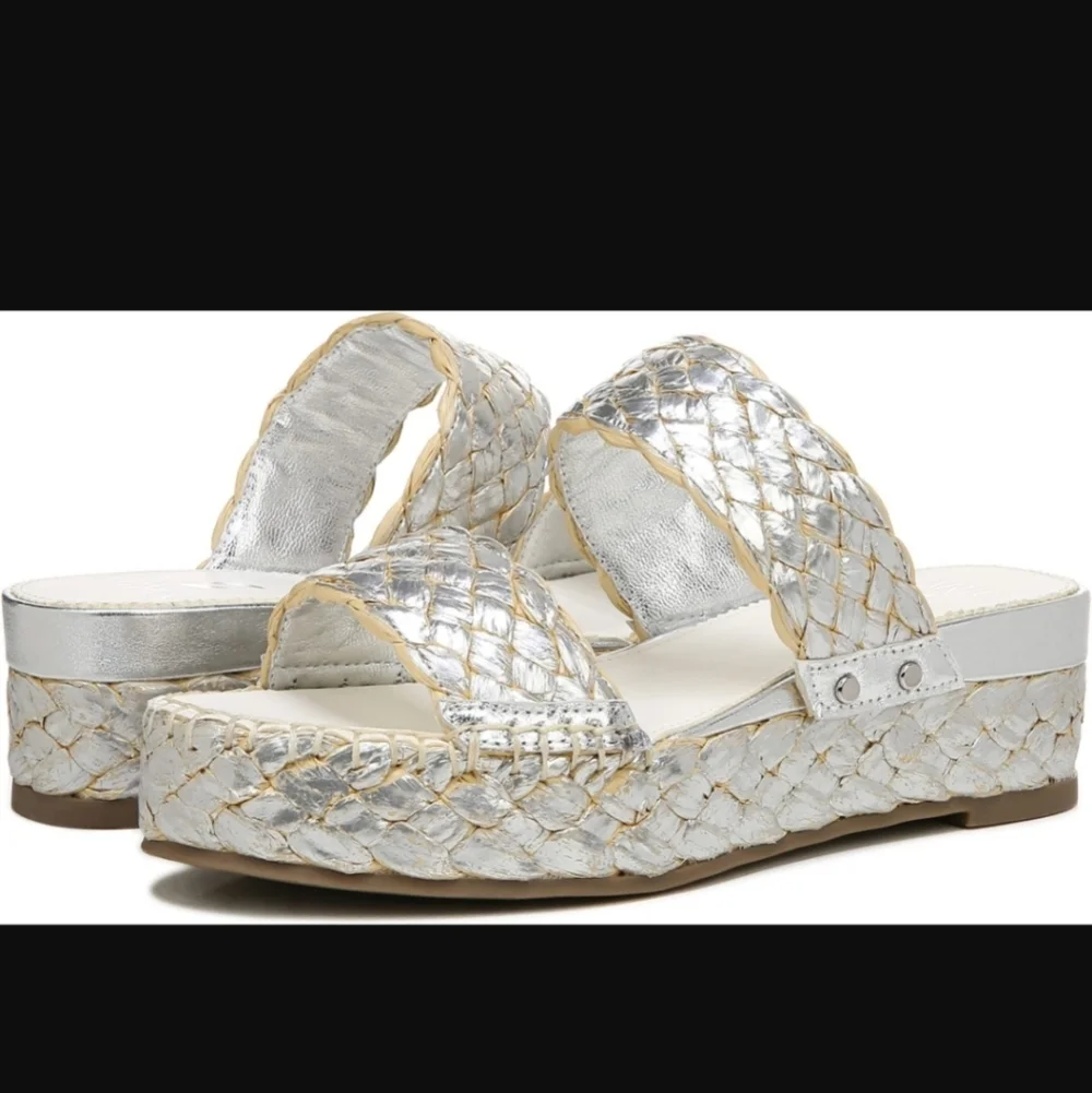 New Franco Sarto Opal Slide Sandal in Silver